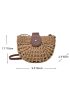 Snap Button Straw Bag