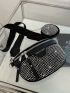 Rhinestone Decor Fanny Pack With Coin Purse