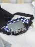 Checkered Graphic Clear Detail Waist Bag