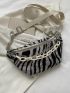 Mini Zebra Striped Pattern Chain Decor Fanny Pack