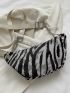 Mini Zebra Striped Pattern Chain Decor Fanny Pack