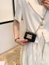 Mini Metallic Crocodile Embossed Flap Square Bag