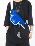 Letter Graphic Contrast Binding Waist Bag With Bag Charm