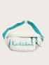 Letter Graphic Knot Decor Waist Bag Without Bag Charm