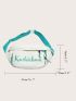 Letter Graphic Knot Decor Waist Bag Without Bag Charm