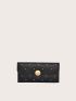 Embossed Studded Decor Long Wallet