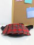 Plaid Print Pleated Detail Fanny Pack