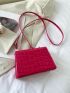 Mini Crocodile Embossed Flap Square Bag