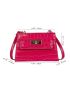 Mini Crocodile Embossed Flap Square Bag