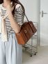 Minimalist Buckle Decor Baguette Bag