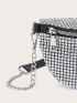 Mini Rhinestone Decor Chain Fanny Pack