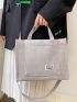 Letter Patch Decor Shopper Bag