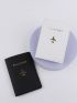 2pcs Couple Metallic Plane & Letter Graphic Passport Case