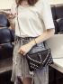 Rhinestone & Studded Decor Flap Chain Square Bag