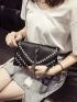 Rhinestone & Studded Decor Flap Chain Square Bag