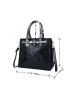 3pcs Artificial Patent Leather Crocodile Embossed Top Handle Bag Set