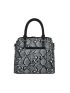 4pcs Snakeskin Print Bucket Bag Set With Bag Charm