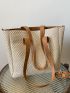 Minimalist Double Handle Straw Bag, Mothers Day Gift For Mom