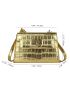 Mini Crocodile Embossed Twist Lock Flap Square Bag