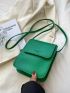 Mini Letter Embossed Flap Square Bag