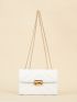 Chevron Flap Chain Square Bag