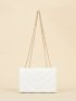 Chevron Flap Chain Square Bag