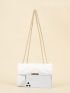 Chevron Flap Chain Square Bag