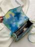 Tie Dye Chain Decor Flap Square Bag