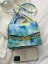 Tie Dye Chain Decor Flap Square Bag