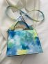 Tie Dye Chain Decor Flap Square Bag