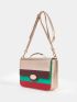 Color Block Flap Square Bag