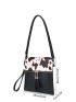 Tassel Decor Cow Print Square Bag