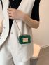 Mini Crocodile Embossed Push Lock Flap Chain Square Bag