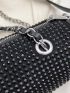 Mini Rhinestone Decor Chain Boston Bag