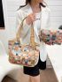 Plaid Print Shoulder Tote Bag With Inner Pouch