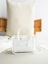 Mini Clear Double Handle Purse, Trendy Two-Way Handbag, Women's Chain Shoulder Bag Satchel Bag With Inner Pouch