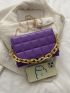 Mini Quilted Snap Button Square Bag