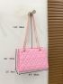 Geometric Embossed Chain Square Bag