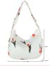 Flower Graphic Crossbody Bag