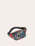 Letter & Leaf Graphic Waist Bag