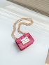 Mini Crocodile Embossed Push Lock Flap Chain Square Bag