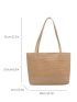 Contrast Binding Straw Bag