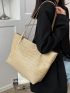 Contrast Binding Straw Bag