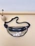 Clear Metallic Tape Decor Fanny Pack