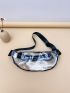 Clear Metallic Tape Decor Fanny Pack