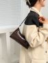 Minimalist Croc Embossed Baguette Bag