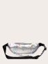 Geometric Print Zip Front Fanny Pack