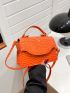 Mini Crocodile Embossed Flap Square Bag