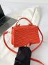 Mini Crocodile Embossed Flap Square Bag