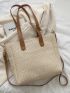 Minimalist Double Handle Straw Bag, Mothers Day Gift For Mom